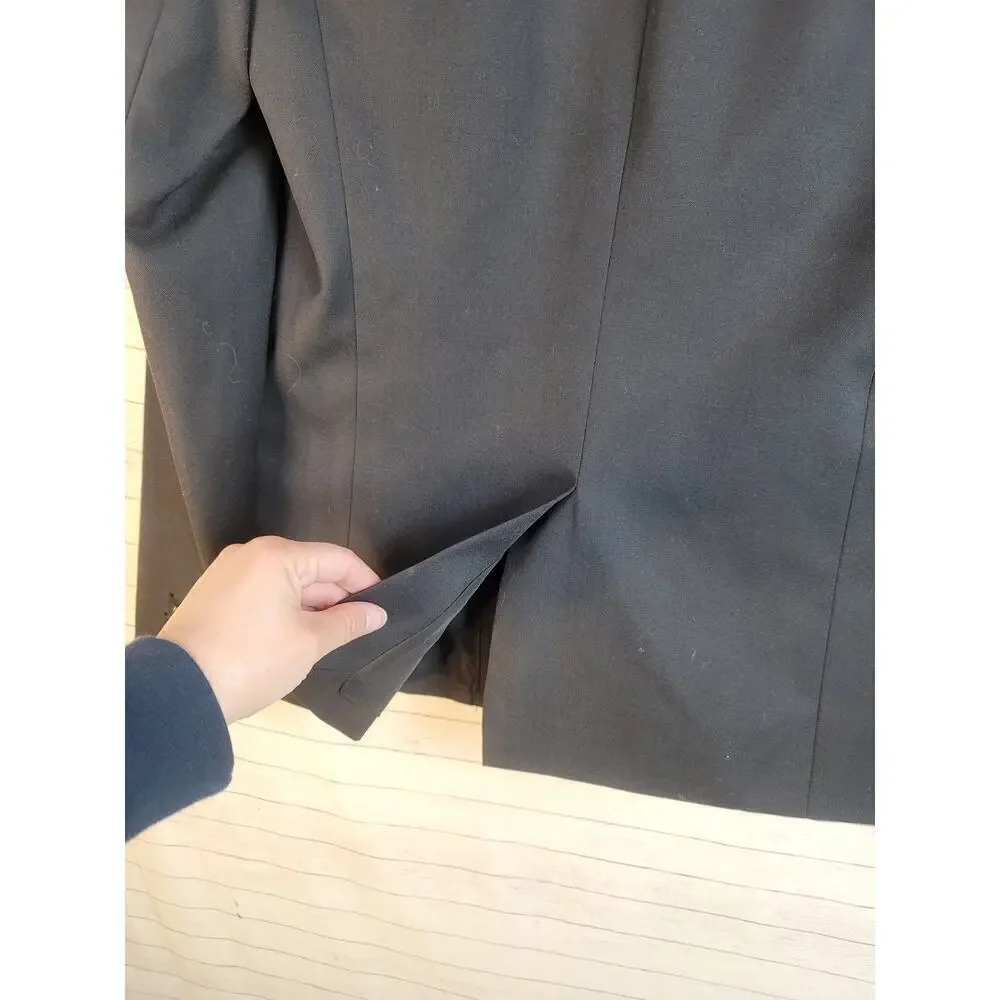 J. CREW WOOL BLEND 2 BUTTON BLAZER IN BLACK, SZ 2